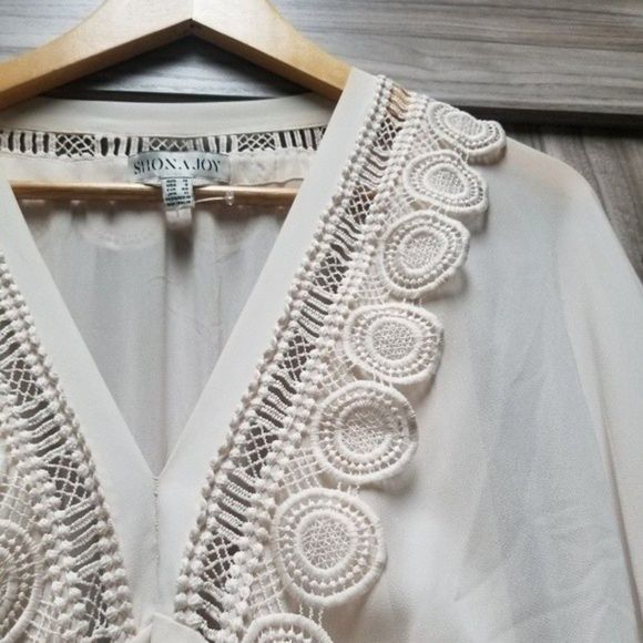 Shona Joy Rafaella Plunge-Neck Long-Sleeve Frill Sheer Mini Dress - Picture 2 of 16